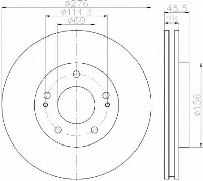 HELLA PAGID 8dd355116311 -  Тормозной диск